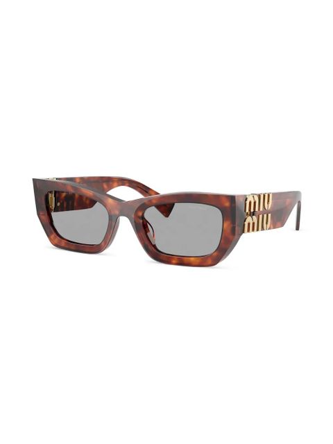 Miu Miu Eyewear tortoiseshell-effect rectangle sunglasses - Brown - zdjęcie produktu nr 2
