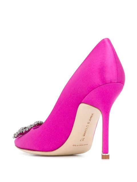 Manolo Blahnik Hangisi 105mm silk pumps - Pink