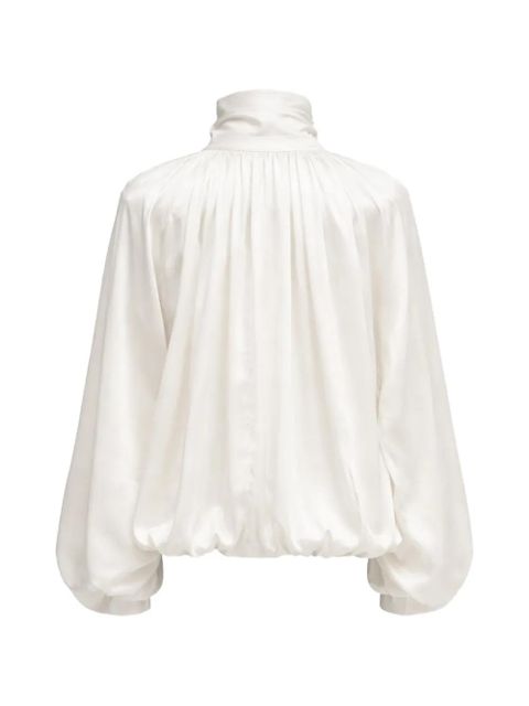 ROTATE BIRGER CHRISTENSEN funnel-neck oversized jacket - White - zdjęcie produktu nr 2
