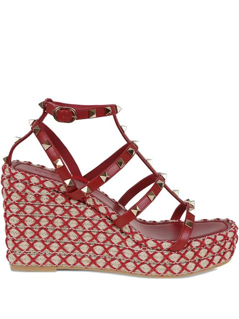 Valentino Garavani 95mm studded cage heeled espadrilles - Red - zdjęcie produktu nr 1