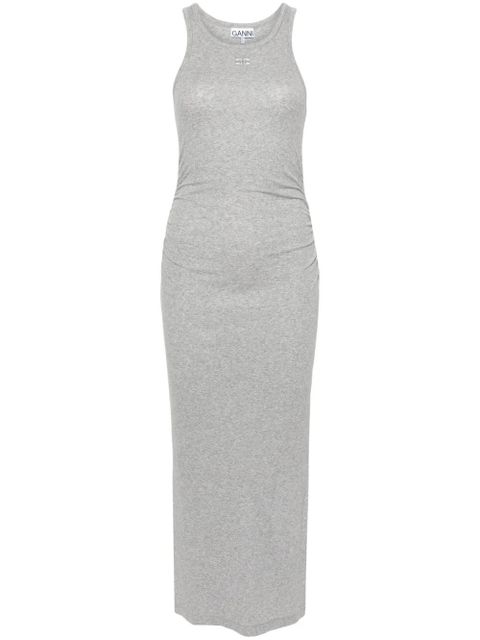 GANNI fine-ribbed midi dress - Grey - zdjęcie produktu nr 1