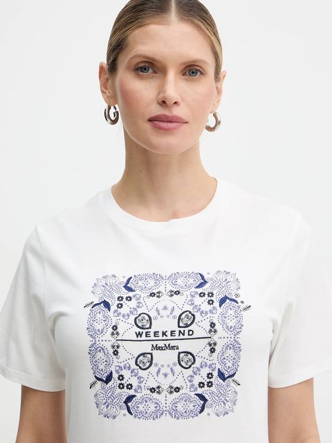 Weekend Max Mara t-shirt bawełniany WEST damski kolor biały 2615971041600