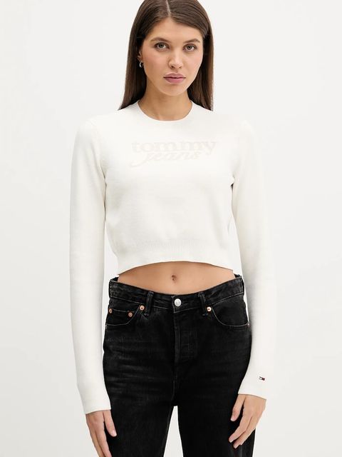 Tommy Jeans sweter damski kolor beżowy lekki DW0DW22028 - zdjęcie produktu nr 1