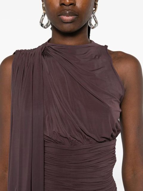 Magda Butrym drop-waist sheer midi dress - Red