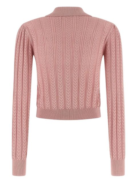 Alessandra Rich cable-knit cardigan - Pink - zdjęcie produktu nr 2