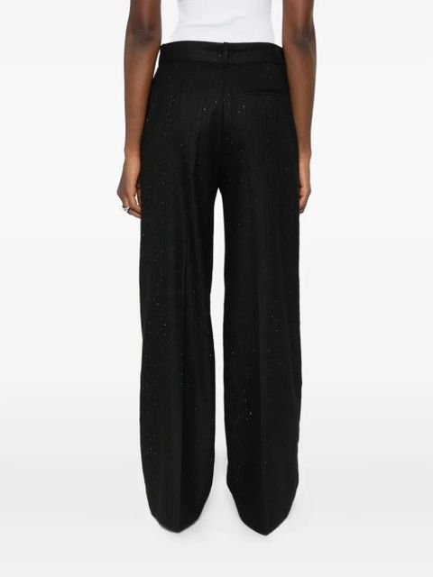 Maje rhinestone pinestripe trousers - Black