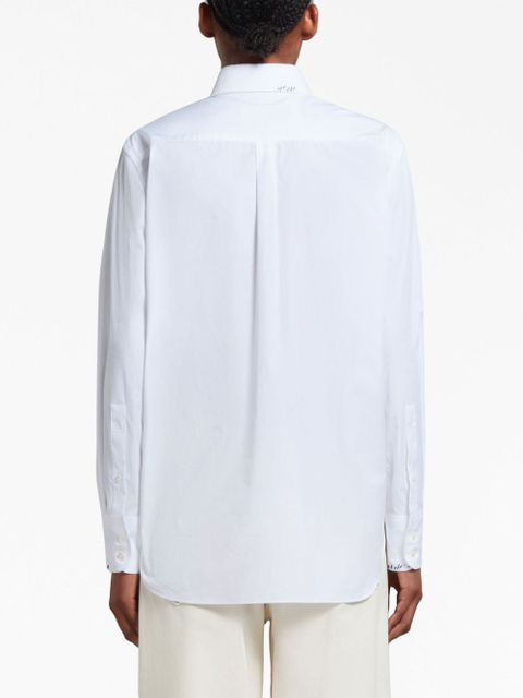 Marni logo-embroidered cotton shirt - White - zdjęcie produktu nr 2