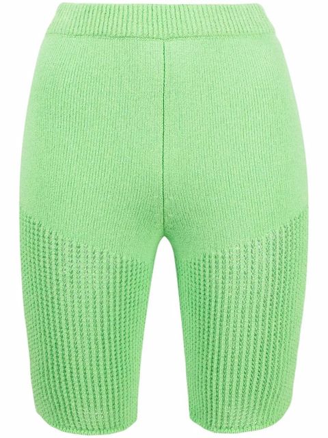 Nanushka crochet cycling shorts - Green - zdjęcie produktu nr 1