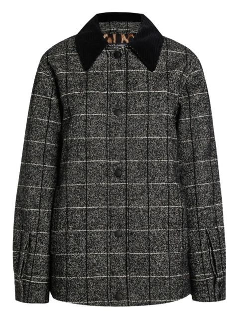 Dolce & Gabbana checked corduroy-collar jacket - Black - zdjęcie produktu nr 1