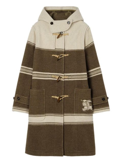 Burberry striped hooded duffle coat - Brown - zdjęcie produktu nr 1