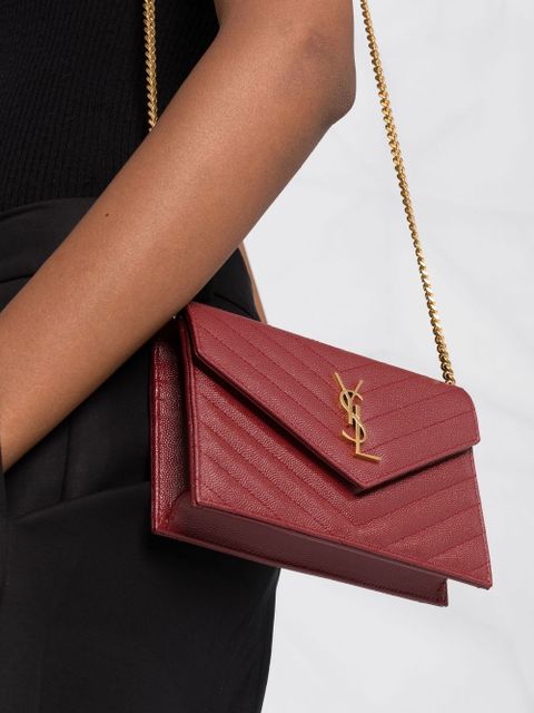 Saint Laurent logo-plaque crossbody bag - Red - zdjęcie produktu nr 2