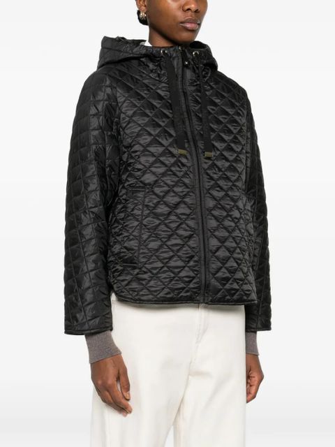 Max Mara quilted hooded jacket - Black