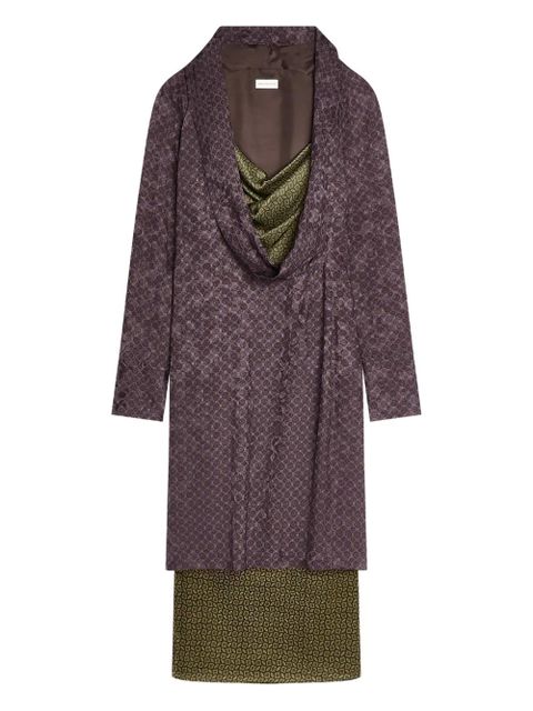 DRIES VAN NOTEN layered patterned midi dress - zdjęcie produktu nr 1