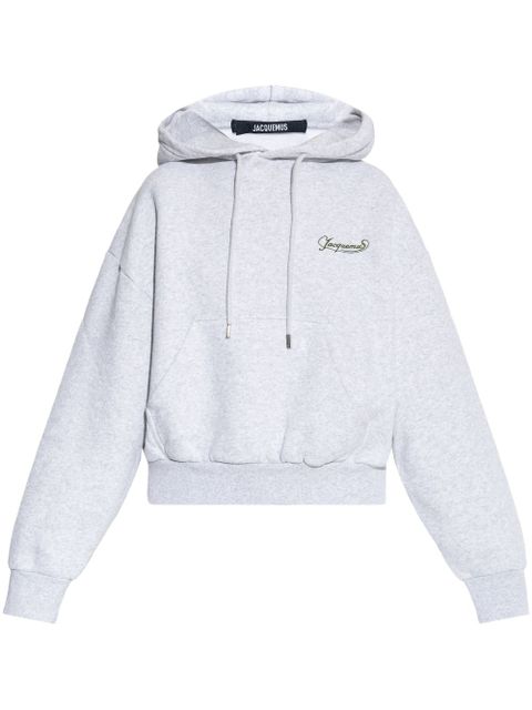Jacquemus logo-embroidered hoodie - Grey - zdjęcie produktu nr 1