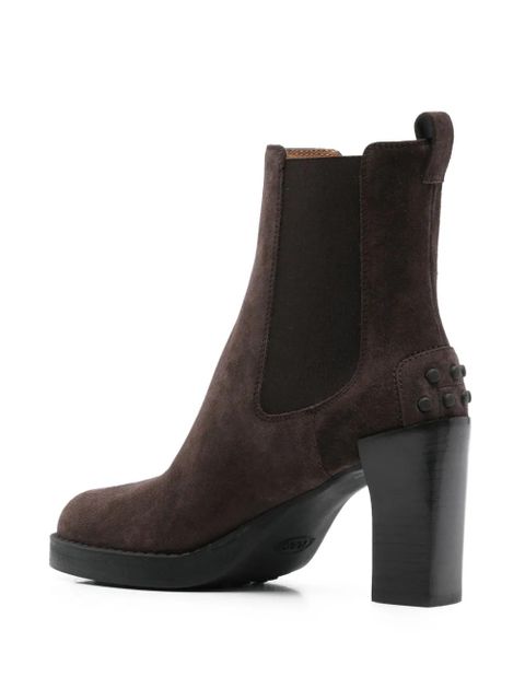 Tod's 80mm block-heel suede boots - Brown
