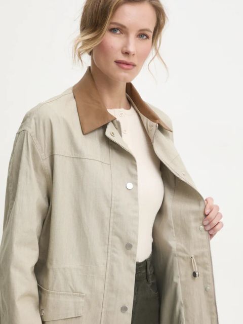 Answear.LAB kurtka kolor beżowy przejściowa
