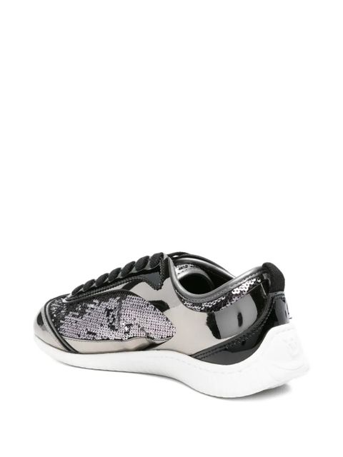 PINKO leather lace-up sneakers - Silver - zdjęcie produktu nr 2