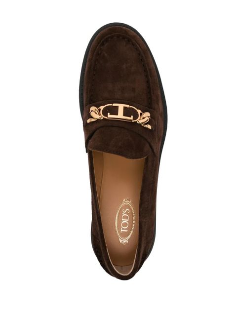 Tod's T-chain leather loafers - Brown