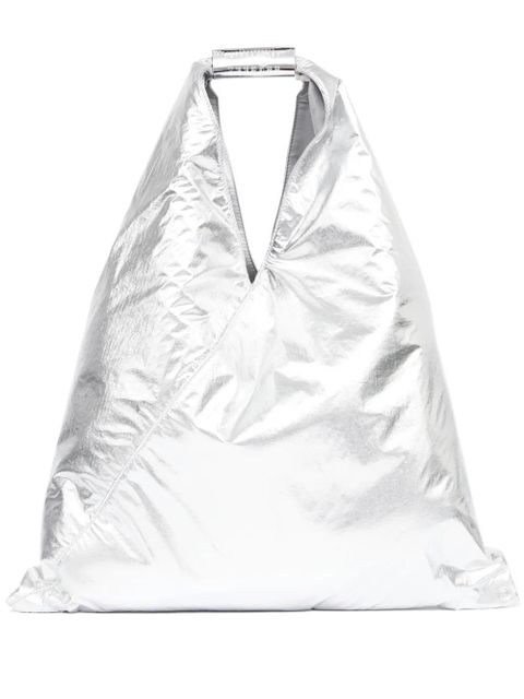 MM6 Maison Margiela Classic Japanese metallic-effect tote bag - Silver - zdjęcie produktu nr 1
