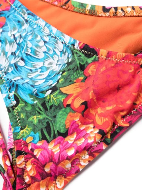 Reina Olga Miami floral-print bikini set - Orange