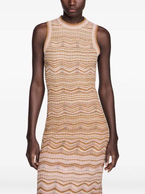 SANDRO sleeveless midi dress - Neutrals