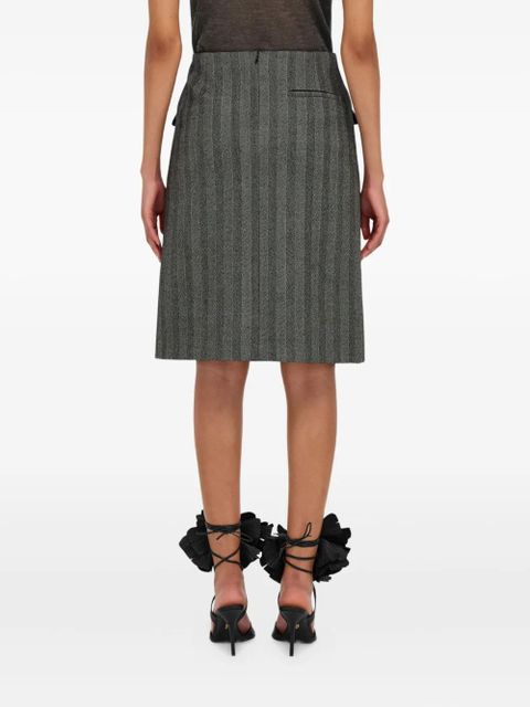 Ferragamo pinstripe flap-pocket mini skirt - Black