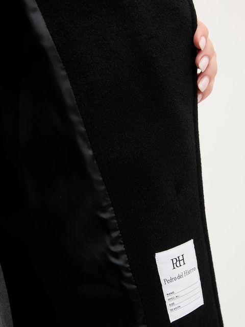 Pedro del Hierro płaszcz z dodatkiem wełny kolor czarny 7522239