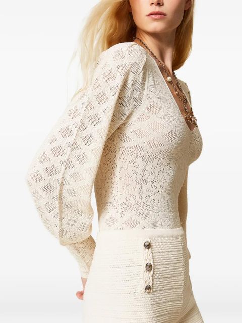 TWINSET knit floral bodysuit - Neutrals