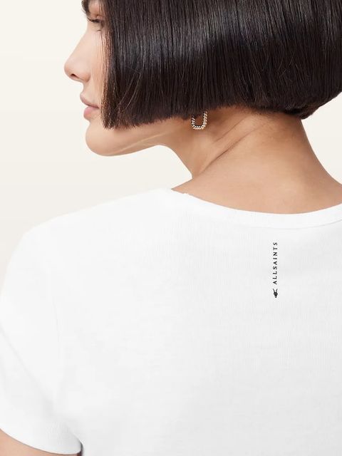 AllSaints t-shirt bawełniany STEVIE damski kolor biały W194JA
