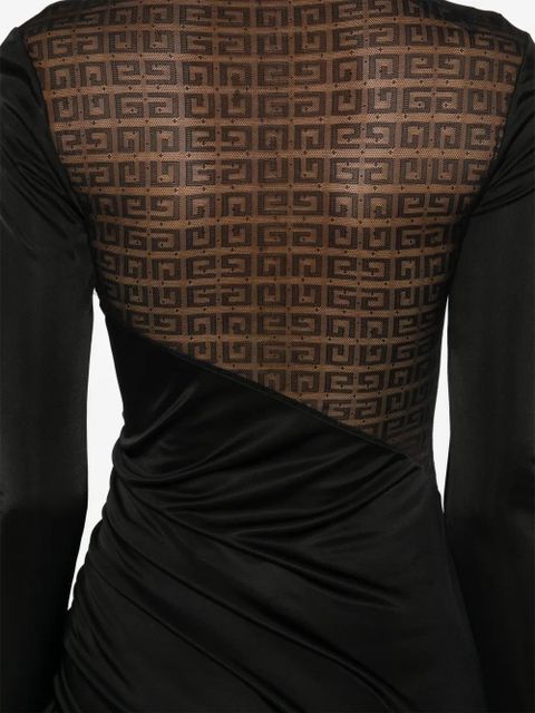 Givenchy 4G-lace asymmetric midi dress - Black