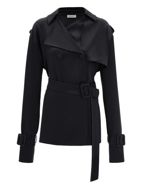 Ferragamo satin double-breasted trench coat - Black - zdjęcie produktu nr 1