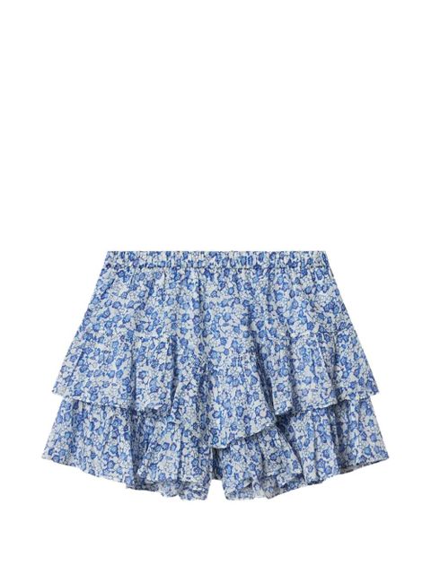 MARANT ÉTOILE JOCADIA ruffled floral-print mini shorts - Blue - zdjęcie produktu nr 1