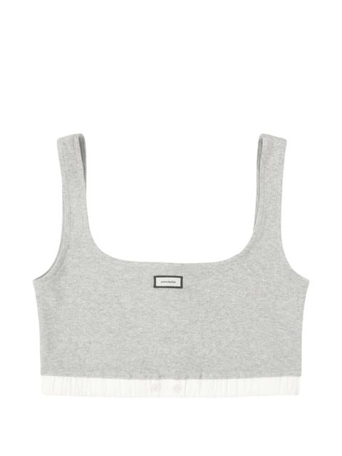 ENTIRE STUDIOS ribbed button-detail bra - Grey - zdjęcie produktu nr 1