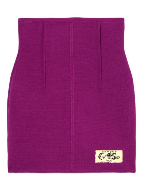 PUCCI embroidered-logo knit skirt - Purple - zdjęcie produktu nr 1