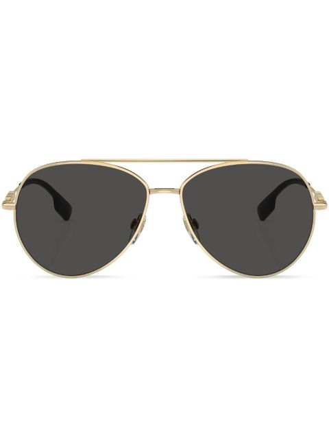 Burberry Eyewear logo-plaque pilot-frame sunglasses - Gold - zdjęcie produktu nr 1