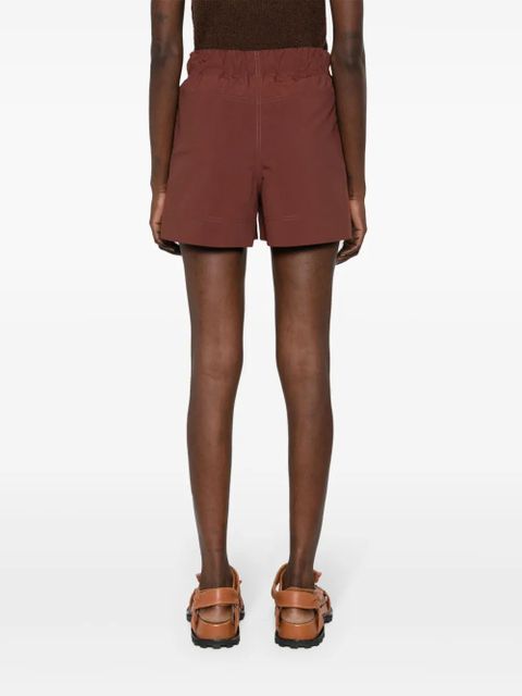 Moncler Grenoble logo-patch froissé shorts - Brown