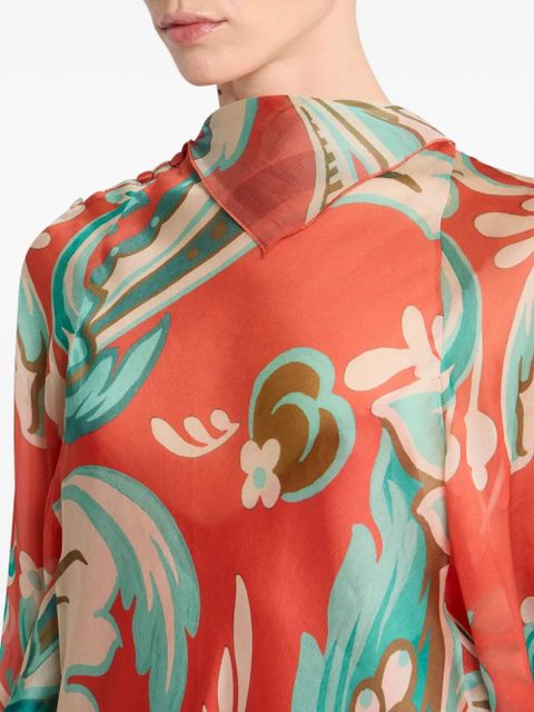 ETRO paisley-print drape dress - Red - zdjęcie produktu nr 2