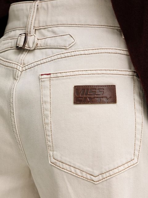 Miss Sixty szorty jeansowe damskie kolor beżowy gładkie high waist 6S3JJ47100 - zdjęcie produktu nr 2