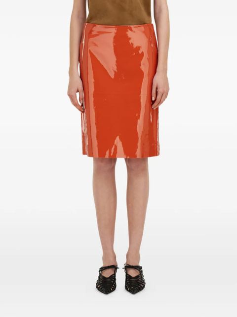 Ferragamo Patent leather pencil skirt - Orange