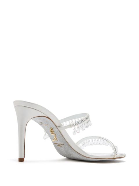 René Caovilla Chandelier crystal-embellished sandals - White