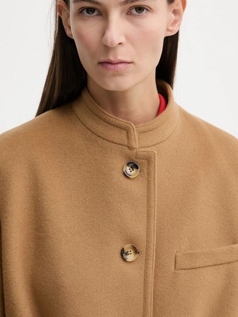 Bally płaszcz z dodatkiem wełny kolor beżowy WOU07G