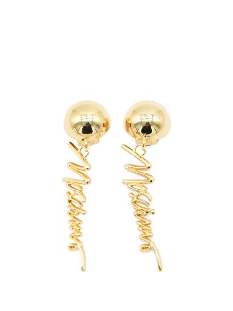 Moschino logo-lettering drop earrings - Gold - zdjęcie produktu nr 1