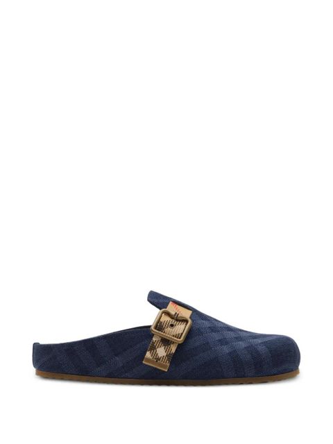 Burberry Check denim Urchin clogs - Blue - zdjęcie produktu nr 1