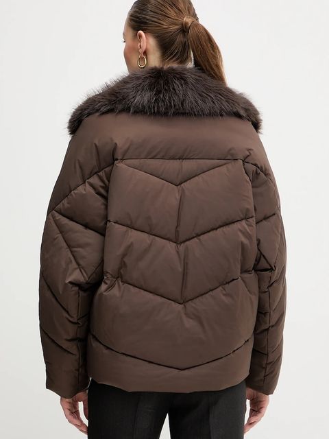 Marciano by Guess kurtka ESTELLA kolor brązowy zimowa 5BGL33 7378A