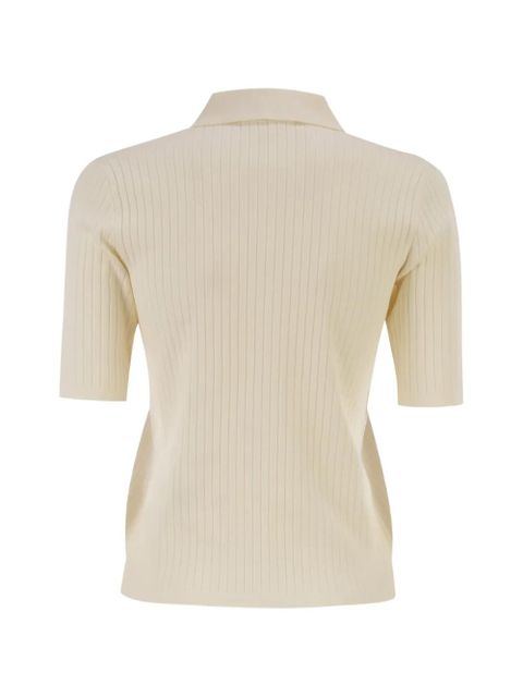 Max Mara ribbed polo top - Neutrals - zdjęcie produktu nr 2