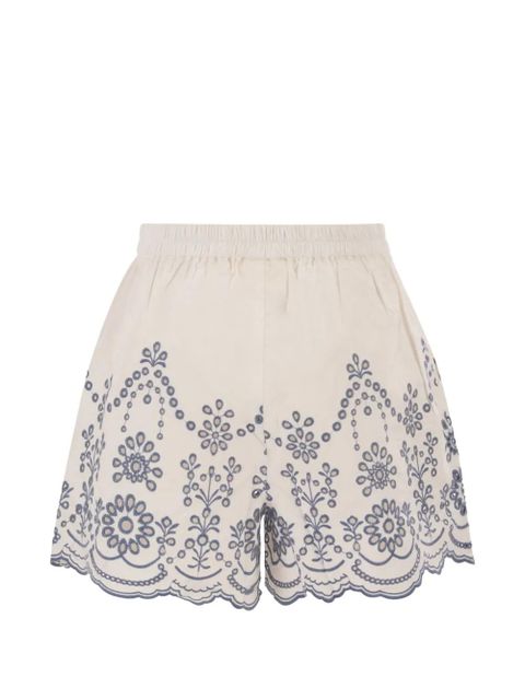 MC2 Saint Barth broderie-anglaise scalloped-hem shorts - Neutrals - zdjęcie produktu nr 2