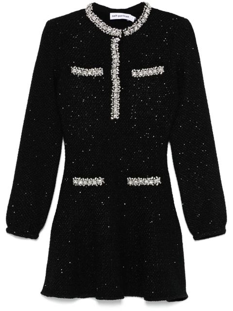 Self-Portrait sequin knit mini dress - Black - zdjęcie produktu nr 1