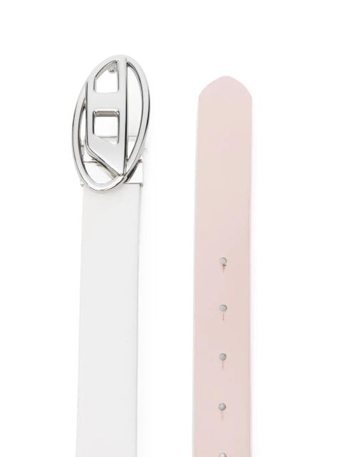 Diesel logo buckle belt - White