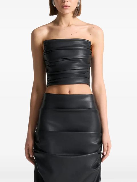 Manière De Voir pleated bandeau corset top - Black