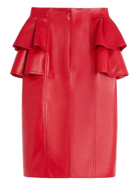 Valentino Garavani leather midi skirt - Red - zdjęcie produktu nr 2